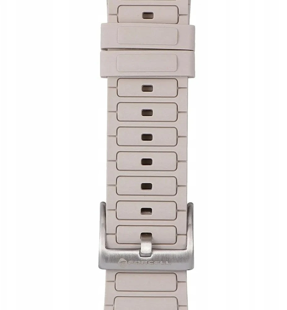 „Apple Watch“ dirželis „Forcell F-Design FA06“ silikoninis, su skylutėmis, 42 / 44 / 45 / 49 mm, baltas