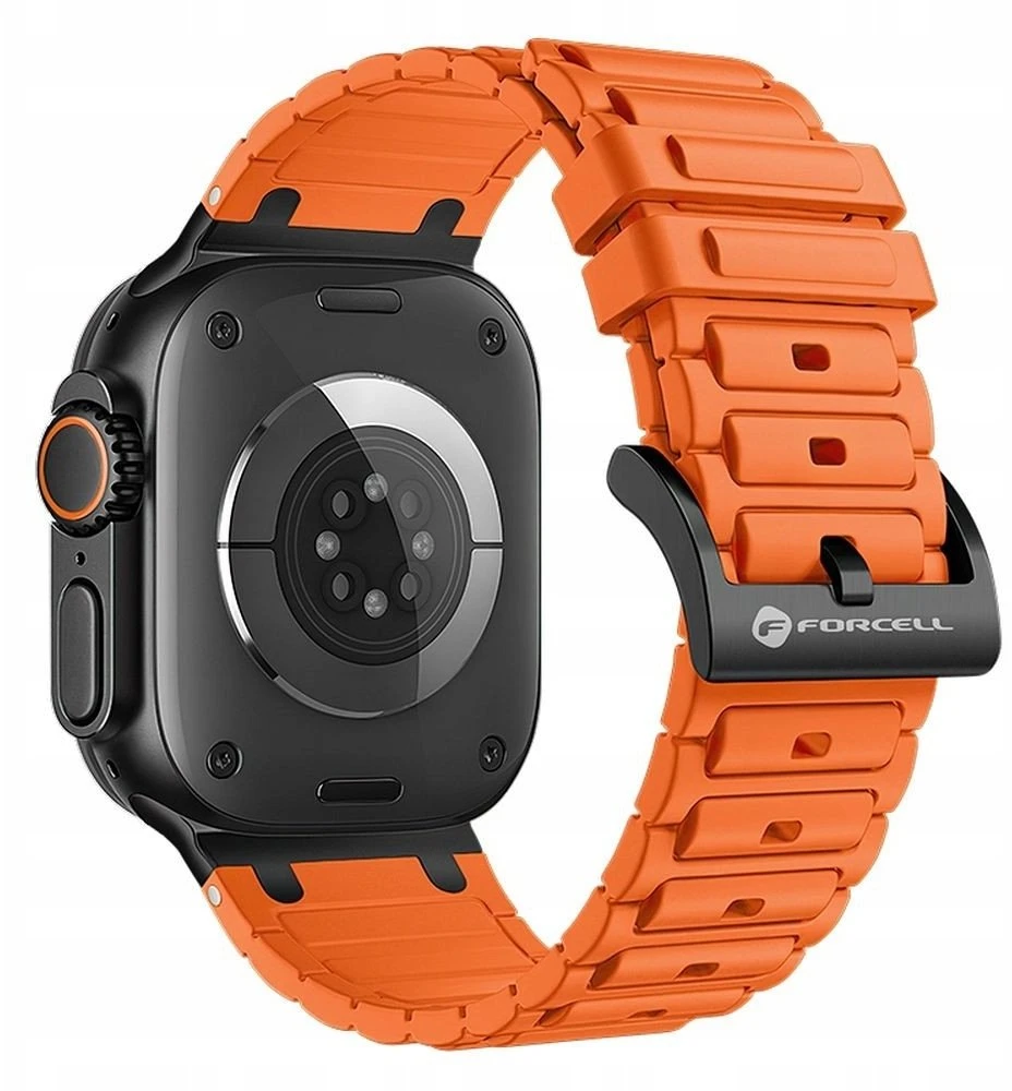 Forcell „Apple Watch A924f F-Design FA06“ dirželio skylutės, silikoninis, 42 / 44 / 45 / 49 mm, oranžinis