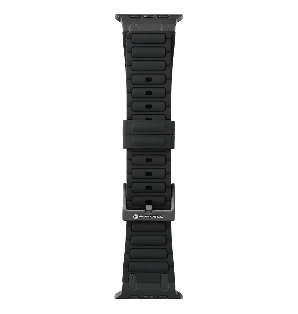 „Apple Watch“ dirželis Forcell F-Design FA06 silikoninis dirželis su skylutėmis, 38 / 40 / 41 mm, juodas
