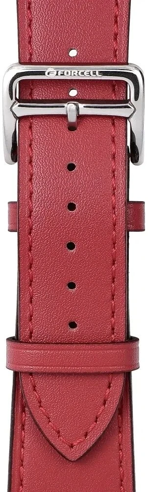 „Apple Watch“ dirželis Forcell F-Design FA20 skylučių dirbtinės odos 42/44/45/49 mm, raudonas