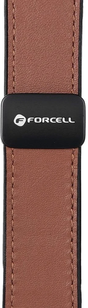 „Apple Watch“ dirželis Forcell F-Design FA21 magnetinis dirbtinės odos dirželis 42 / 44 / 45 / 49 mm rudas