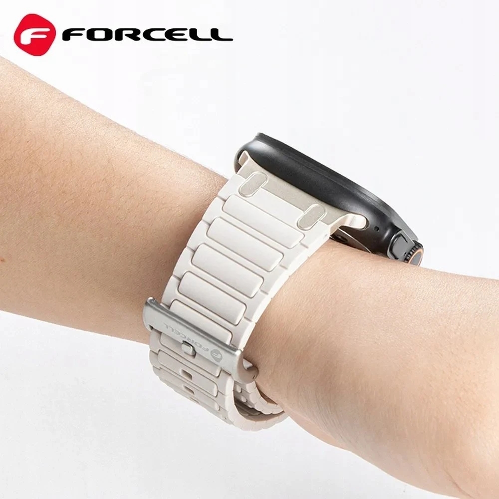 „Apple Watch“ dirželis Forcell F-Design FA06 silikoninis, su skylutėmis, 38 / 40 / 41 mm, mėlynas