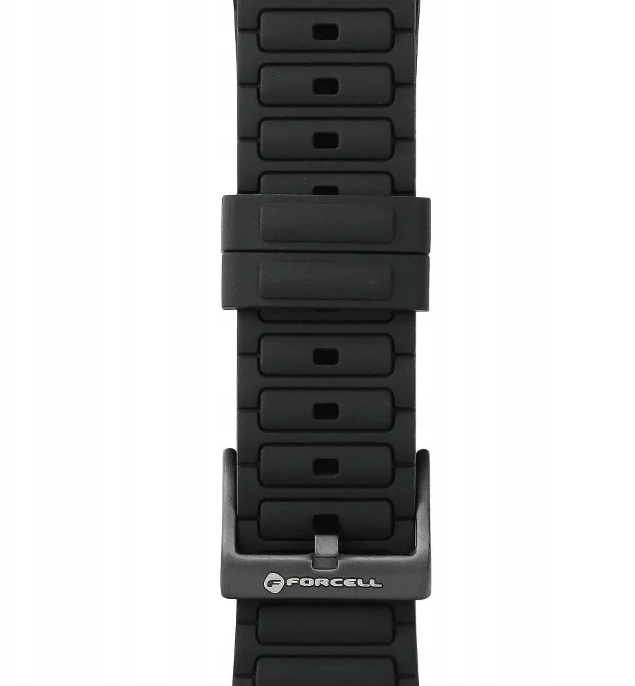 „Apple Watch“ dirželis Forcell F-Design FA06 silikoninis dirželis su skylutėmis, 38 / 40 / 41 mm, juodas