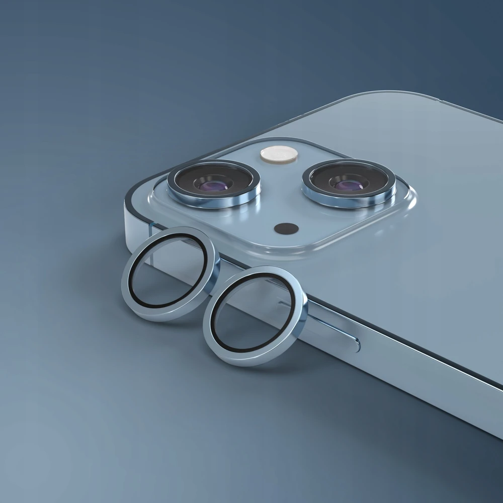 Forcell „Telforceone“ galinio fotoaparato objektyvo apsauga, skirta „iPhone 14 / 14 Plus“, mėlyna