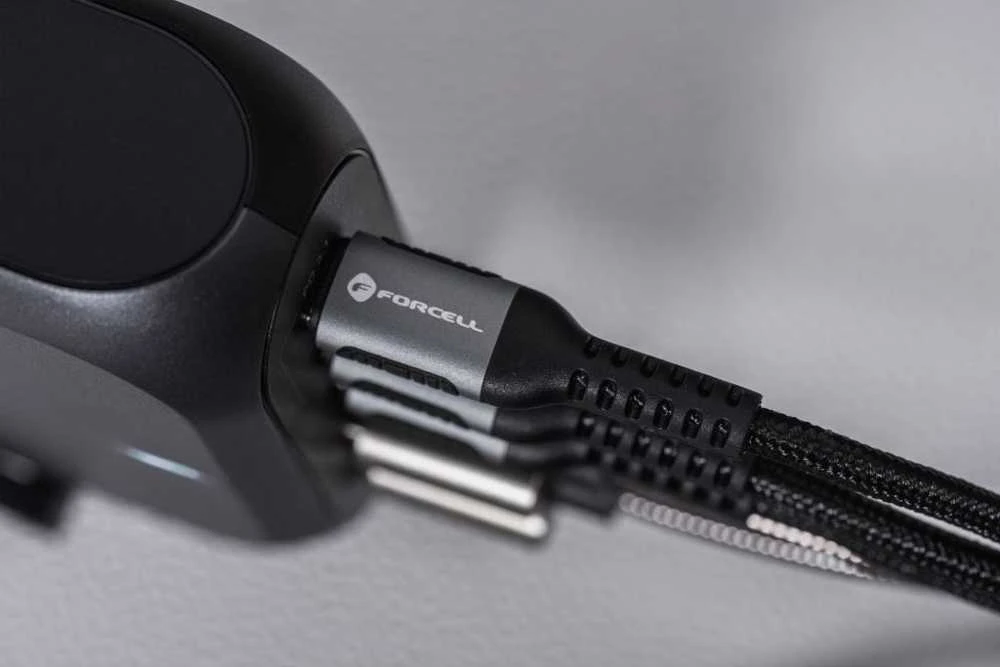 USB A tipo į „Lightning“ tipo laidas „Forcell F-Energy“ 2,4A 12W, Cafule, 3 m, C257, juodas