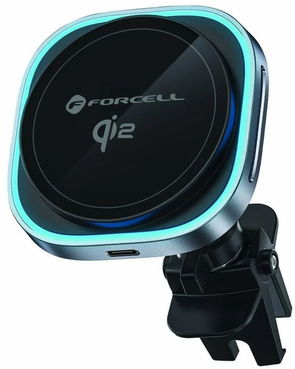 Belaidis automobilinis telefono laikiklis, suderinamas su „Magsafe Forcell F-Grip Air Mag F-07 Qi2 15W“ oro išleidimo angos sidabrinas