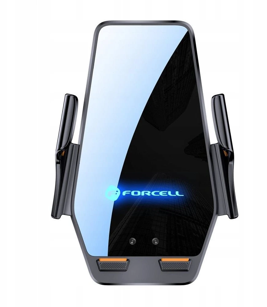 Belaidis automobilio telefono laikiklis Forcell F-Grip HS6 15W priekiniam stiklui / ventiliacijos angai juodas