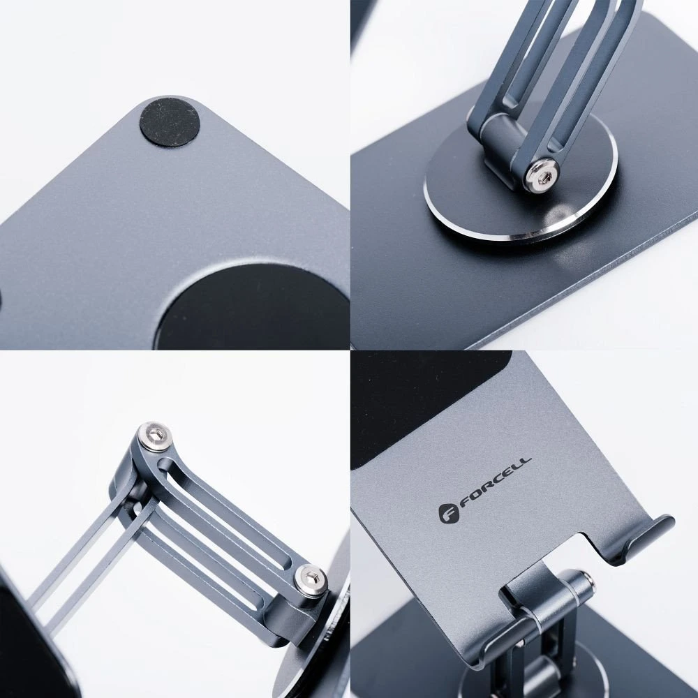 Desk holder for phone / tablet foldable Forcell F-Grip Fold Stand 2 360 pilka