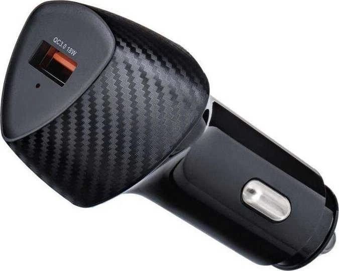 Automobilinis įkroviklis Forcell F-Energy Carbon USB A QC3.0 3A 18W CC50-1A juodas