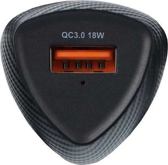 Automobilinis įkroviklis Forcell F-Energy Carbon USB A QC3.0 3A 18W CC50-1A juodas