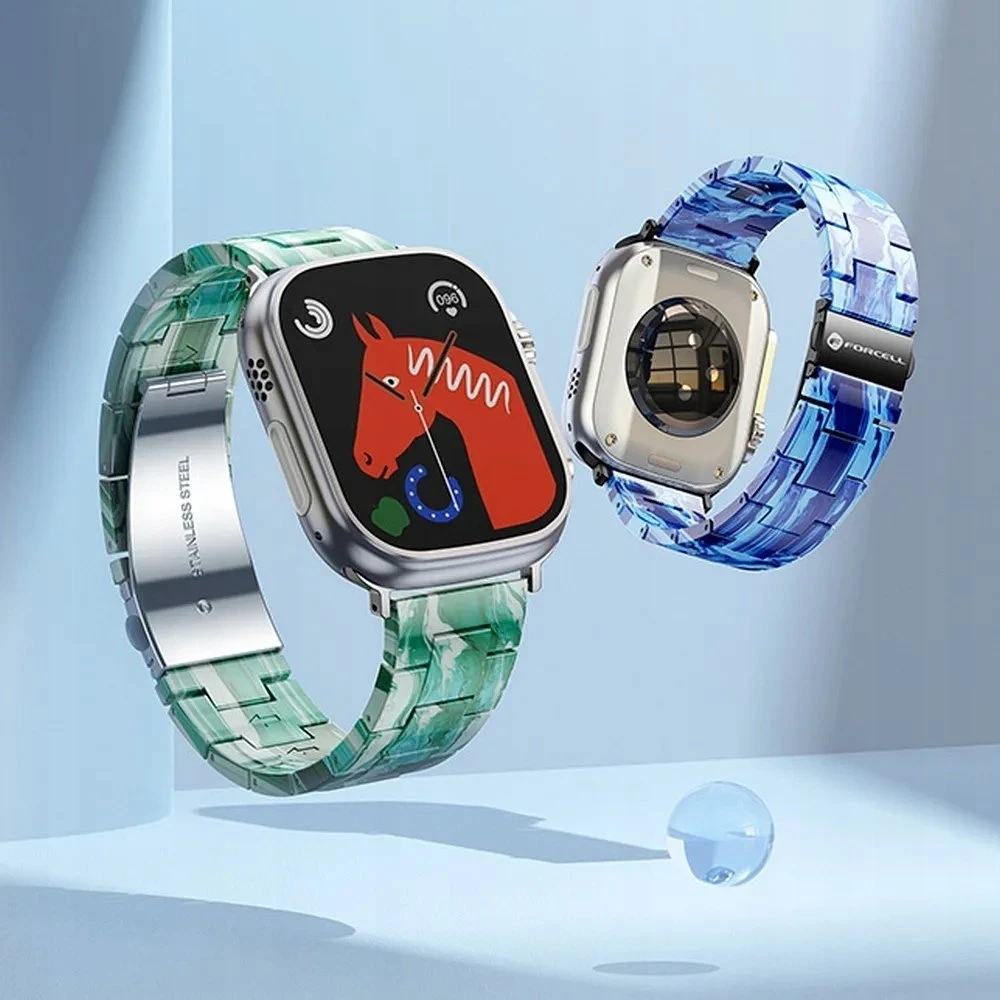 FORCELL F-DESIGN FA04 marble textured resin apyrankė skirta Apple Watch 38 / 40 / 41 mm žalios spalvos