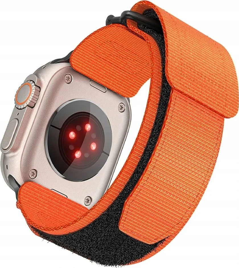 FORCELL F-DESIGN FA05 nylon apyrankė skirta Apple Watch 42 / 44 / 45 / 49 mm oranžinės spalvos