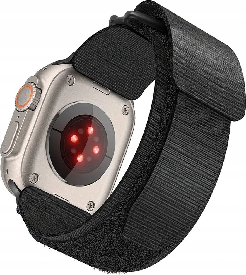Dirželis ar Apple Watch Forcell F-Design FA05 rzep nailon 42 / 44 / 45 / 49 mm juoda