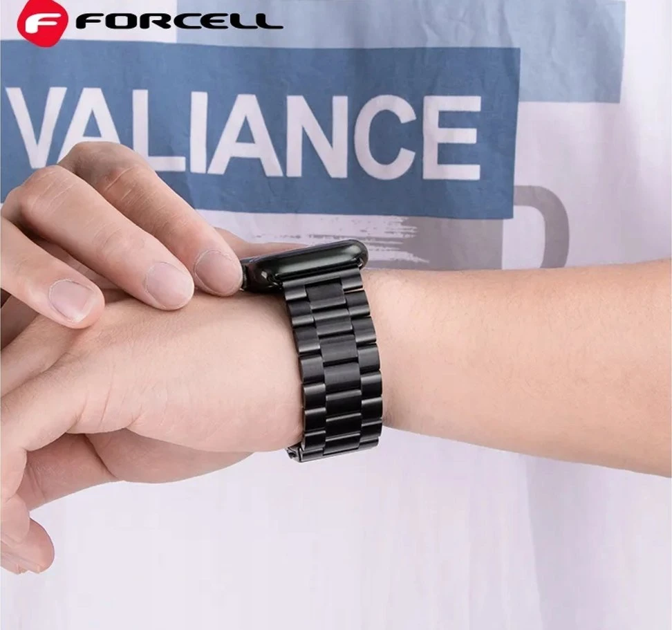 FORCELL F-DESIGN FA10 stainless steel apyrankė skirta Apple Watch 38 / 40 / 41 mm juodos spalvos