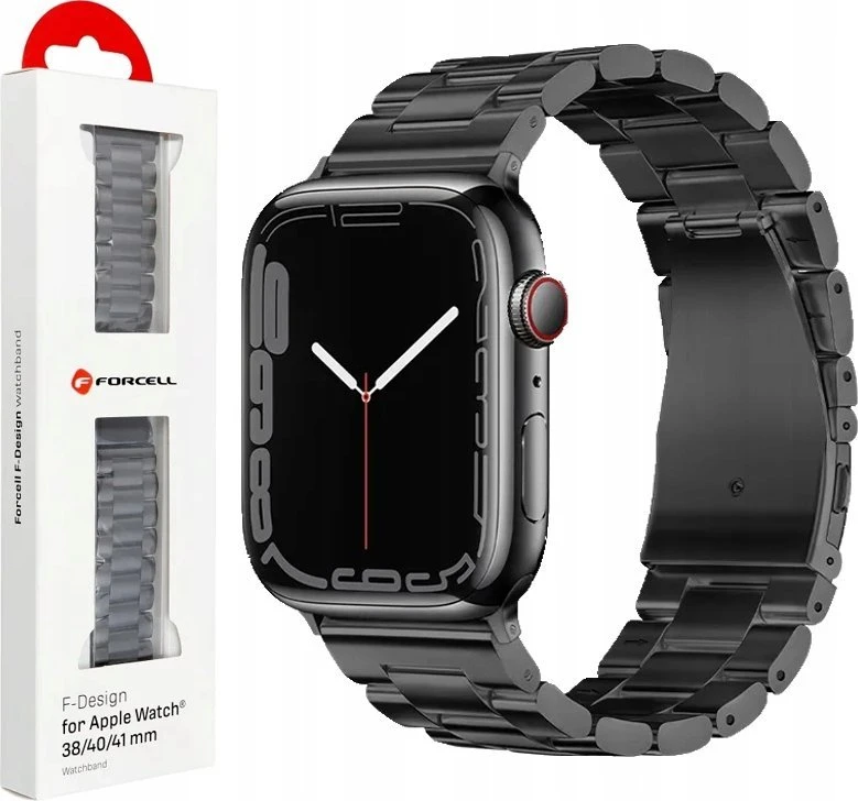 FORCELL F-DESIGN FA10 stainless steel apyrankė skirta Apple Watch 38 / 40 / 41 mm juodos spalvos