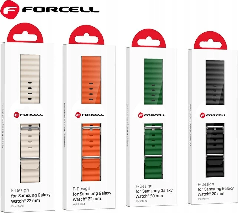 FORCELL F-DESIGN FS01 apyrankė skirta Samsung Watch 20 mm juodos spalvos