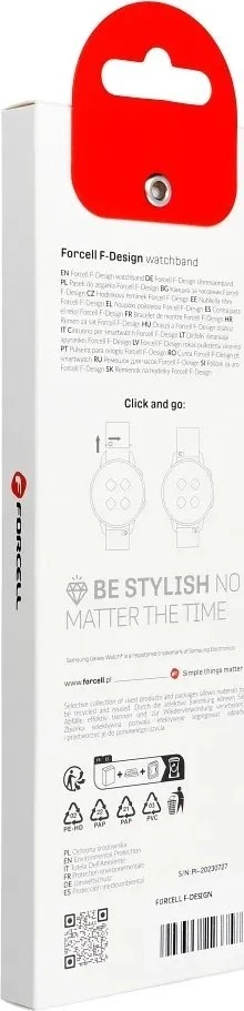 FORCELL F-DESIGN FS06 apyrankė skirta Samsung Watch 22 mm juodos spalvos