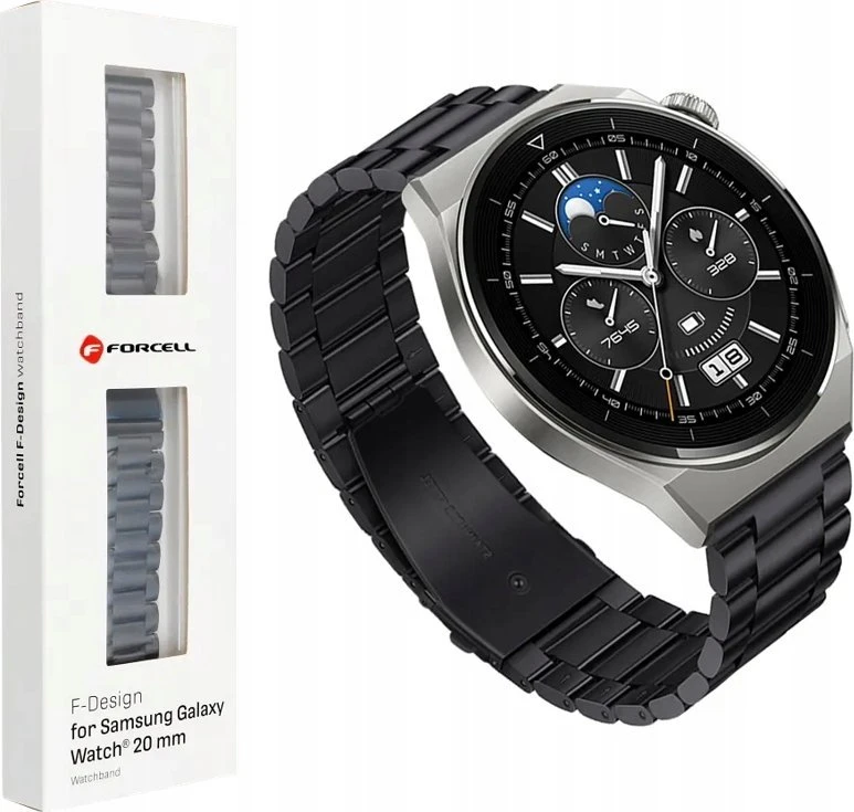 FORCELL F-DESIGN FS06 apyrankė skirta Samsung Galaxy Watch 20 mm juodos spalvos