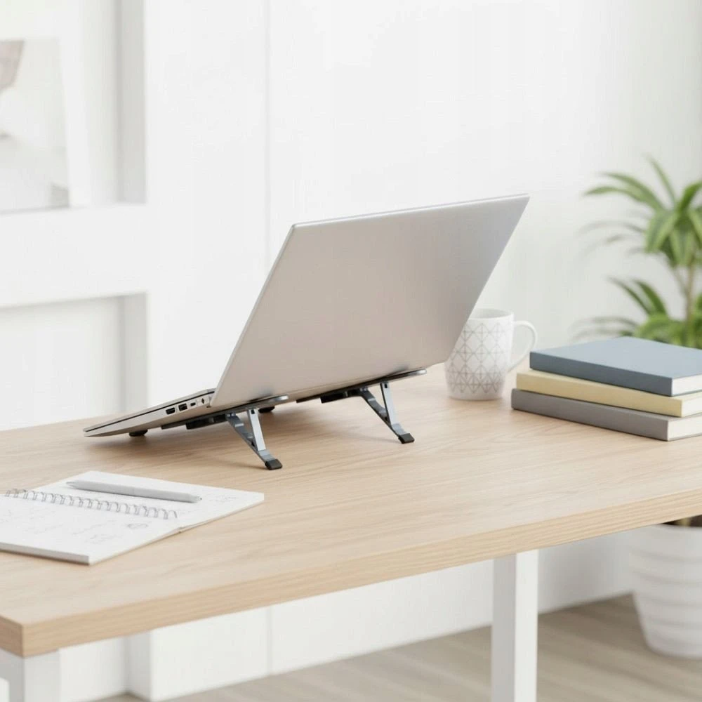Desk holder for laptop / tablet foldable Forcell F-Grip Fold Stand H Pro pilka