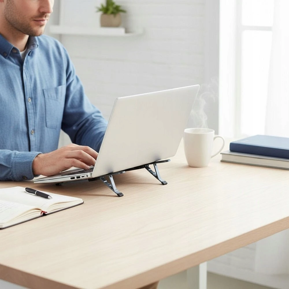 Desk holder for laptop / tablet foldable Forcell F-Grip Fold Stand H Pro pilka