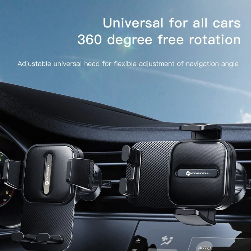 Automobilinis telefono laikiklis Forcell F-Grip Guardian AV oro išleidimo angos juodas