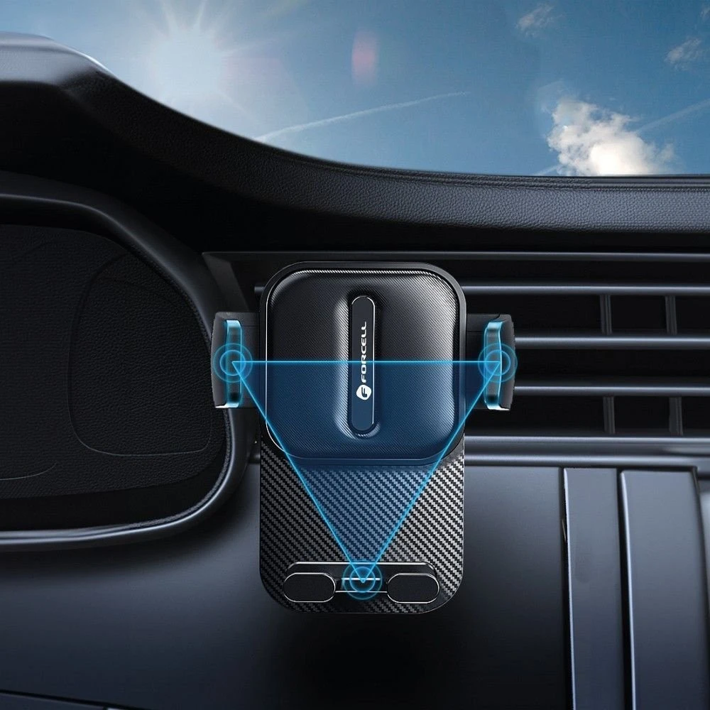 Automobilinis telefono laikiklis Forcell F-Grip Guardian AV oro išleidimo angos juodas
