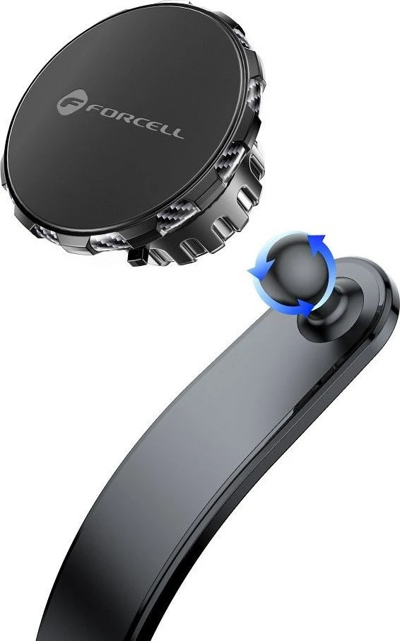 Magnetinis automobilio telefono laikiklis Forcell F-Grip MagFlex priekiniam stiklui / prietaisų skydeliui / ventiliacijos angai juodas