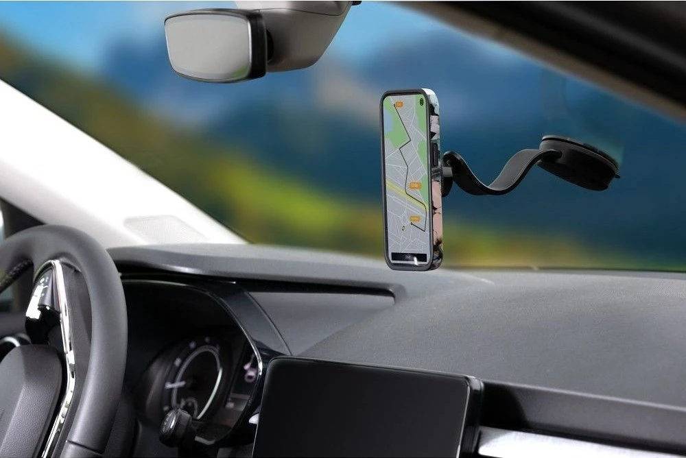 Magnetinis automobilio telefono laikiklis, suderinamas su „Magsafe Forcell F-Grip MagFlex“ priekiniam stiklui / prietaisų skydeliui, juodas