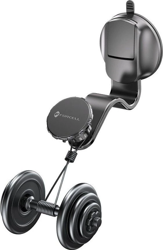 Magnetinis automobilio telefono laikiklis Forcell F-Grip MagFlex priekiniam stiklui / prietaisų skydeliui / ventiliacijos angai juodas