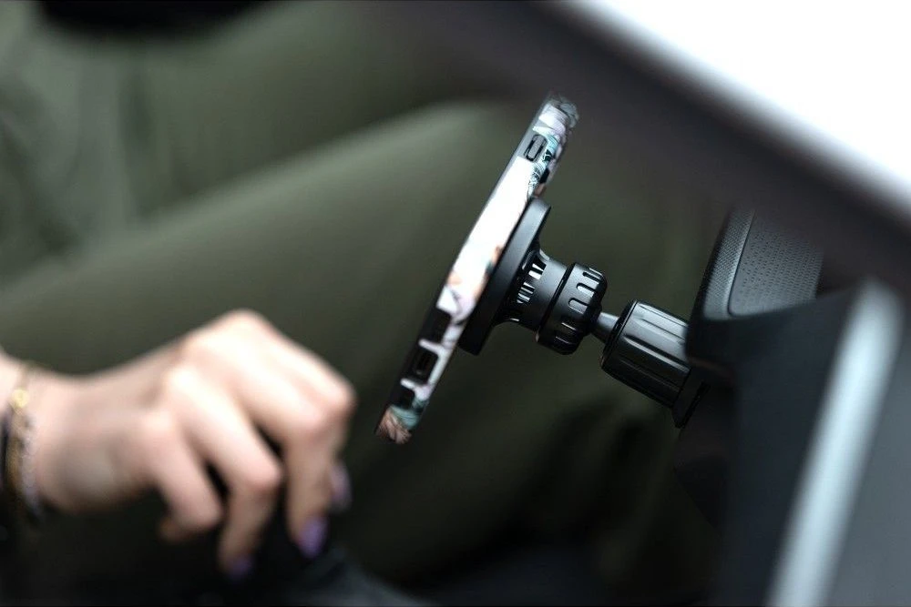 Magnetinis automobilio telefono laikiklis, suderinamas su „Magsafe Forcell F-Grip PrecisionX“ priekiniu stiklu / prietaisų skydeliu / ventiliacijos angomis (juodas)