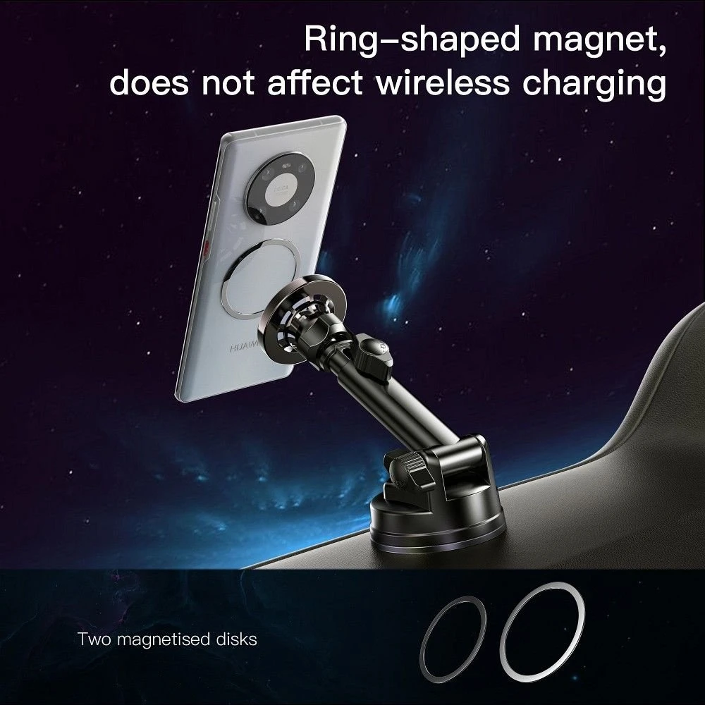 Magnetinis automobilio telefono laikiklis, suderinamas su „Magsafe Forcell F-Grip PrecisionX“ priekiniu stiklu / prietaisų skydeliu / ventiliacijos angomis (juodas)