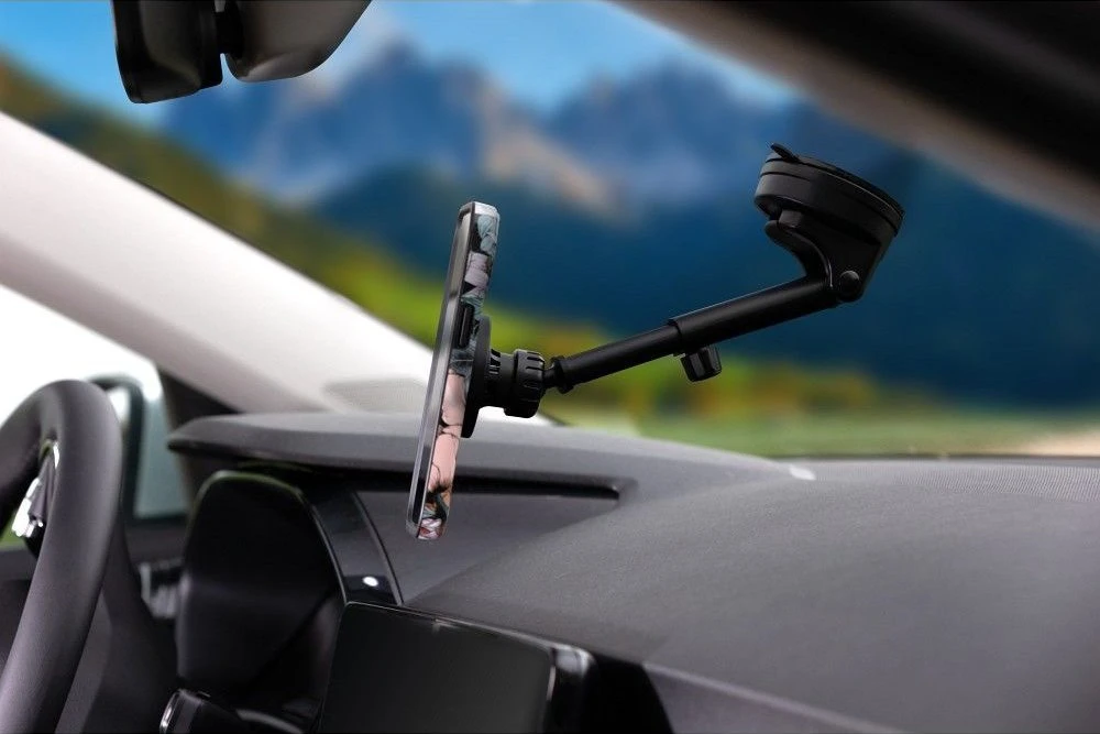 Magnetinis automobilio telefono laikiklis, suderinamas su „Magsafe Forcell F-Grip PrecisionX“ priekiniu stiklu / prietaisų skydeliu / ventiliacijos angomis (juodas)