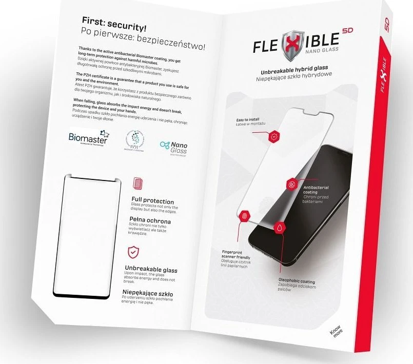 Forcell Flexible Nano Glass 5D skirtas Samsung Galaxy S24 Ultra juodas (Hot Bending) veikiantis pirštų atspaudų skaitytuvas