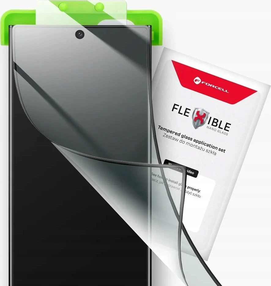 Hibridinis stiklas iPhone XS MAX / 11 PRO MAX Forcell Flexible 5D juodas