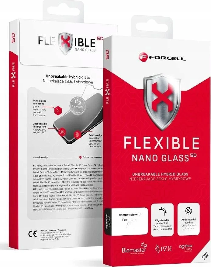 Hibridinis stiklas iPhone 13 PRO MAX / 14 PLUS Forcell Flexible 5D juodas
