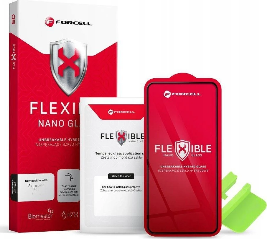 Hibridinis stiklas iPhone 12 / 12 PRO Forcell Flexible 5D juodas