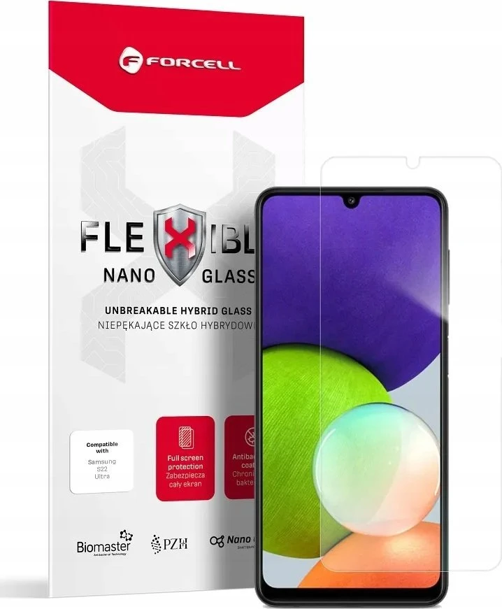 „Forcell Flexible Nano Glass“ skirtas „Samsung Galaxy A22 5G“.