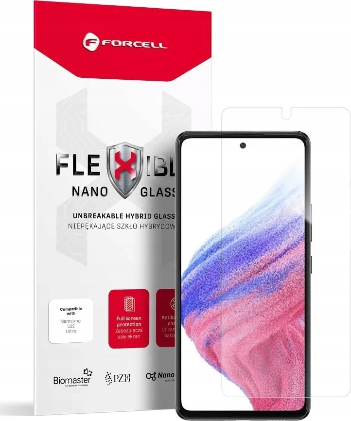 „Forcell Flexible Nano Glass“ skirtas „Samsung Galaxy A53 5G“.