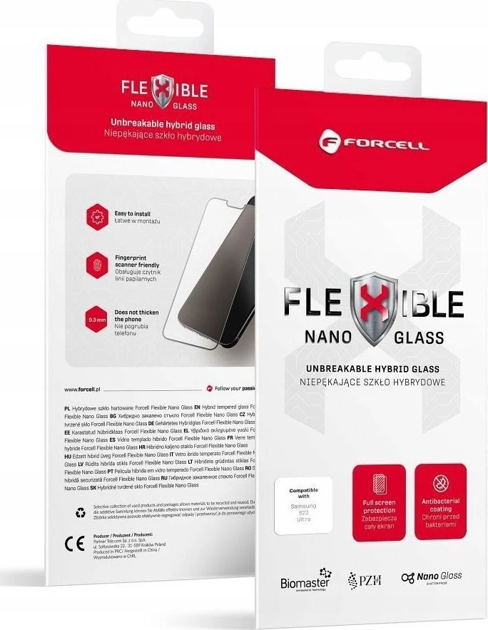 Hibridinis stiklas su „iPhone 16 Forcell Flexible Nano Glass“