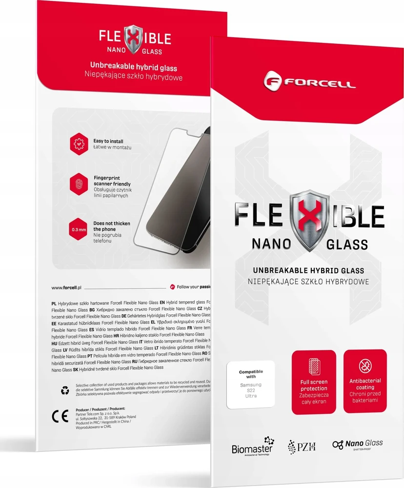 „Forcell Flexible Nano Glass“ skirtas „Samsung Galaxy S23“.