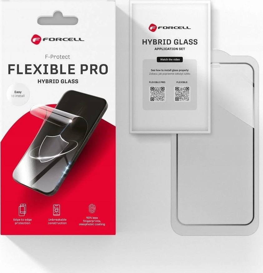 Hibridinis stiklas su „iPhone 16 Forcell Flexible Nano Glass“