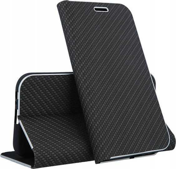Dėklas Forcell Oem LUNA Book Carbon skirtas Xiaomi Redmi Note 11 Pro / 11 Pro 5G juodos spalvos