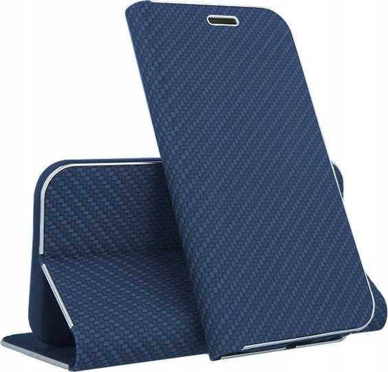 Dėklas Forcell Oem LUNA Book Carbon skirtas Xiaomi Redmi Note 11 Pro / 11 Pro 5G mėlynos spalvos