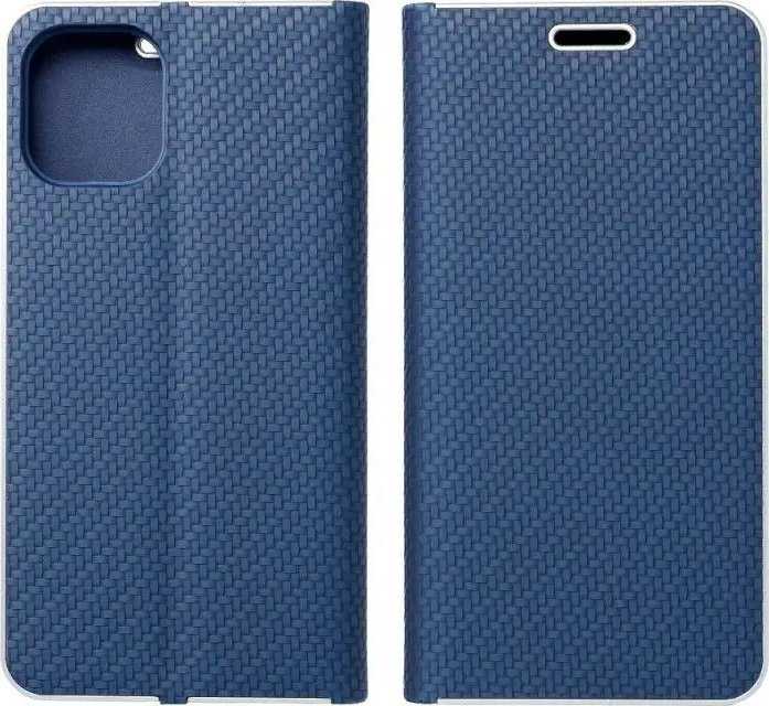 Dėklas Forcell Oem LUNA Book Carbon skirtas Xiaomi Redmi Note 11 Pro / 11 Pro 5G mėlynos spalvos