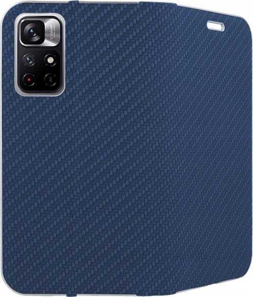 Dėklas Forcell Oem LUNA Book Carbon skirtas Xiaomi Redmi Note 11 Pro / 11 Pro 5G mėlynos spalvos