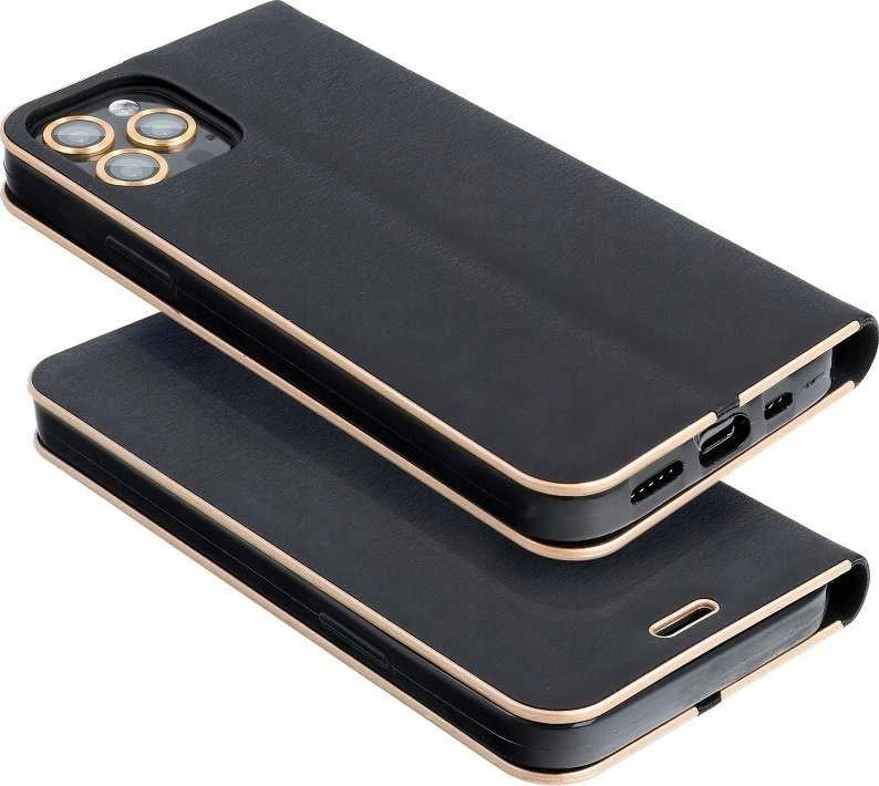 Dėklas Forcell Oem LUNA Book Gold skirtas Samsung Galaxy S22 Ultra juodos spalvos