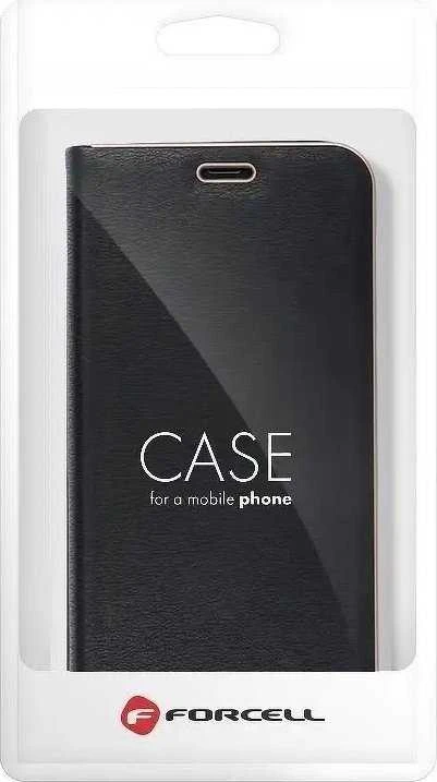 Dėklas Forcell Oem LUNA Book Gold skirtas Samsung Galaxy S22 Ultra juodos spalvos