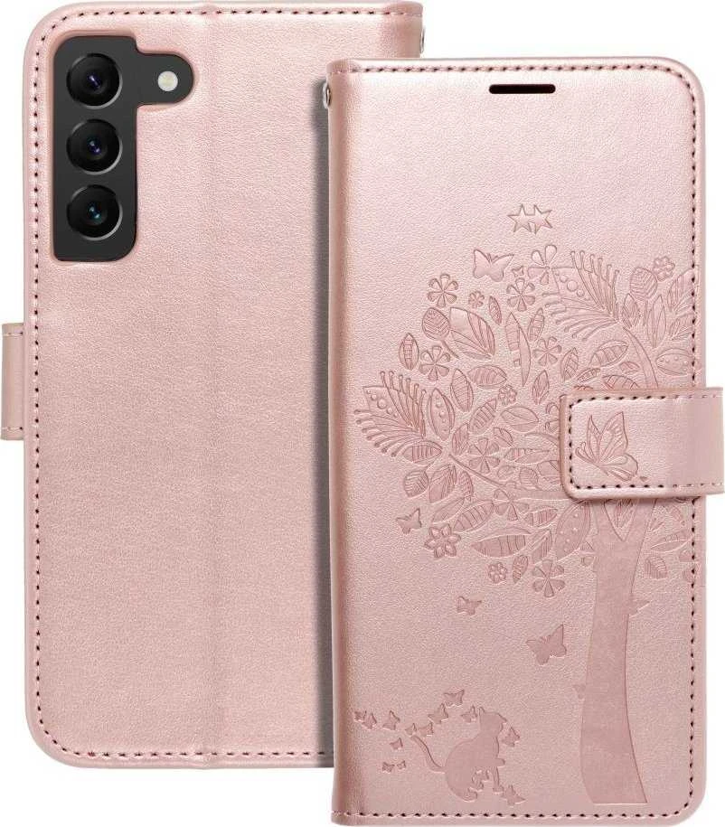 Forcell Oem MEZZO Book dėklas skirtas Samsung Galaxy S22 Ultra medžio rose auksinis