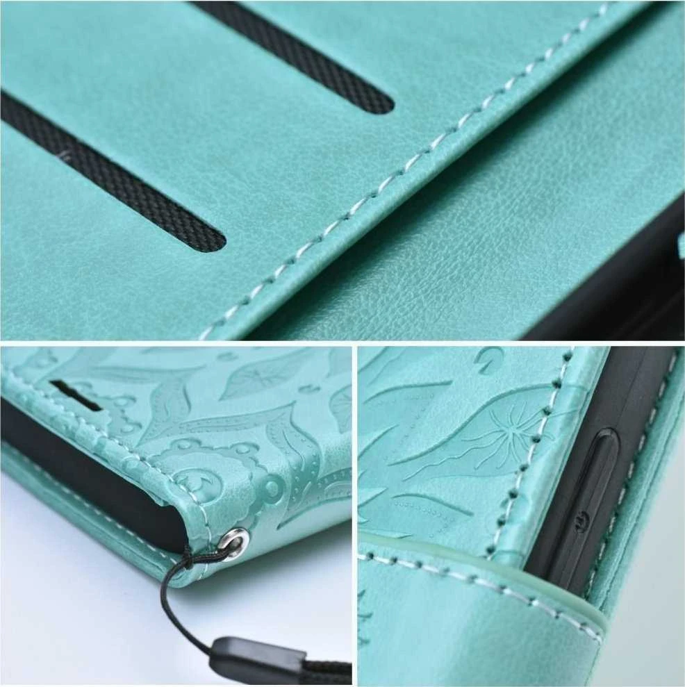 Forcell Oem MEZZO Book dėklas skirtas Samsung Galaxy S22 Ultra mandala žalios spalvos