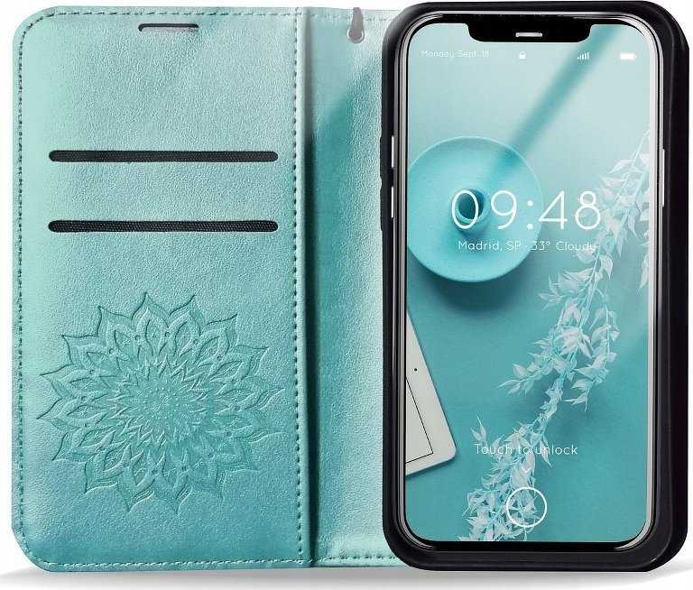 Forcell Oem MEZZO Book dėklas skirtas Samsung Galaxy A13 5G / A04S mandala žalios spalvos